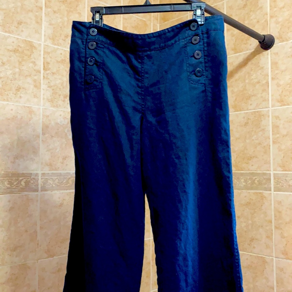 Max Studio 100% Linen sailor pant